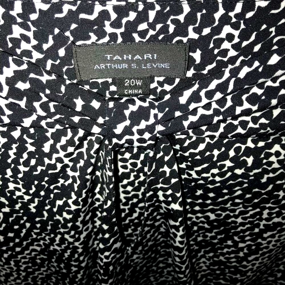 TAHARI Dress Sz 20 W Black/White
